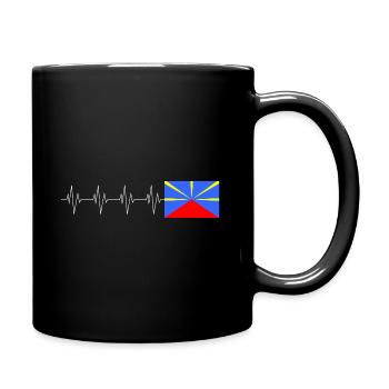 Flagge La Réunion Insel Herz-Geschenk - Tasse einfarbig - Schwarz - Rechts