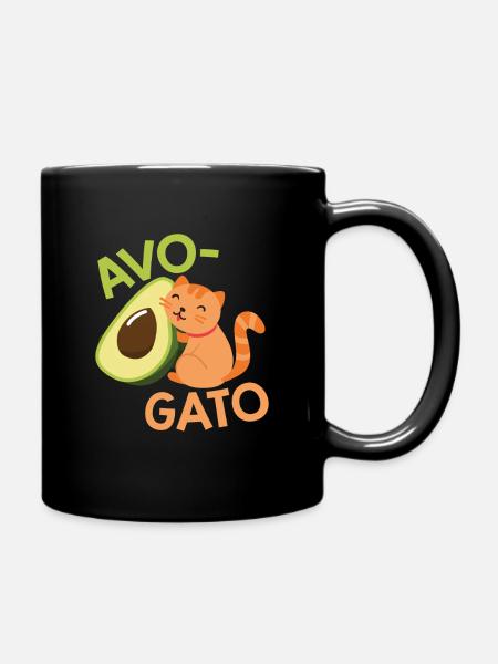 Katzen: Avo-Gato - Tasse einfarbig - Schwarz