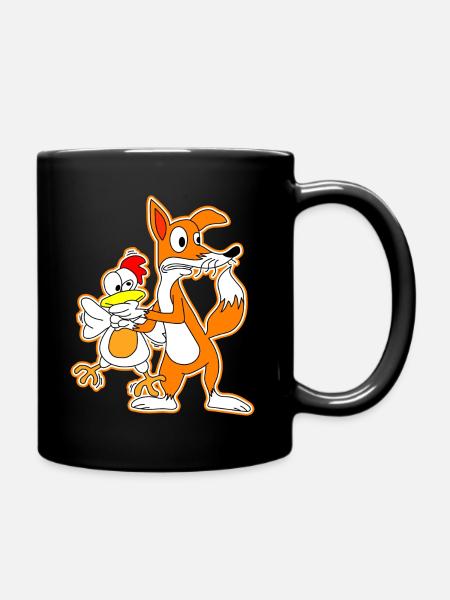 Cadeau de dessin animé de poulet renard poule oie - Mug uni - noir