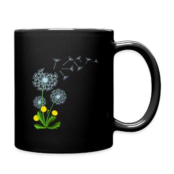 Pusteblume Löwenzahn Dandelion Geschenkidee - Tasse einfarbig - Schwarz - Rechts
