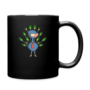 Peacock Sunglasses Tie Comic Cool Gift - Full Colour Mug - black - Right