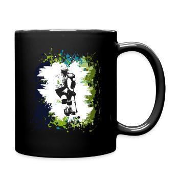 Eishockey Skate Sport Spieler Geschenkidee - Tasse einfarbig - Schwarz - Rechts