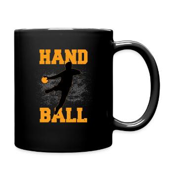 Handball Spieler Silhouette Kreisläufer Geschenk - Tasse einfarbig - Schwarz - Rechts
