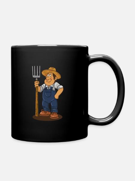 Cadeau de dessin animé de fourche de fermier - Mug uni - noir