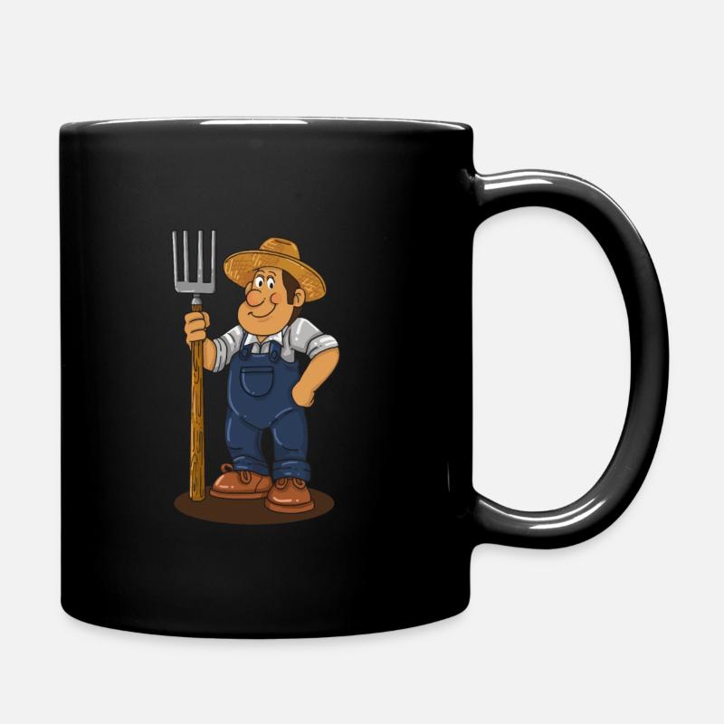Cadeau de dessin animé de fourche de fermier - Mug uni - noir