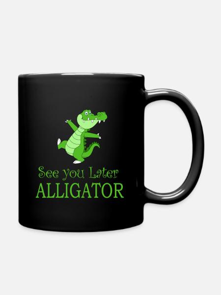 Alligator Krokodil Tanzen lustiger Spruch Geschenk - Tasse einfarbig - Schwarz