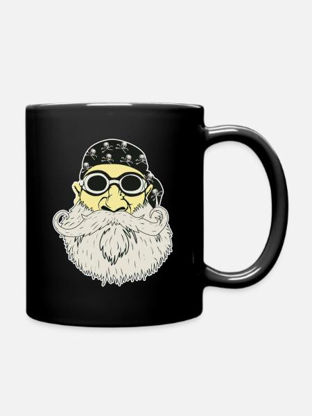 Cadeau de crâne de moto de barbe hipster rocker - Mug uni - noir