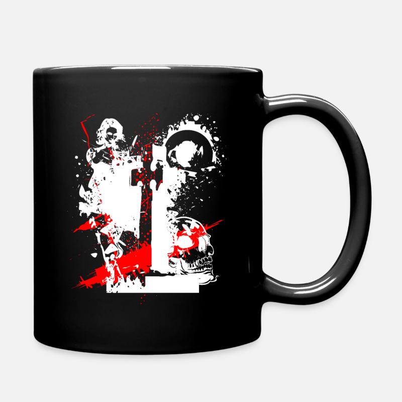Tattoo Woman Trash Polka - Full Colour Mug - black