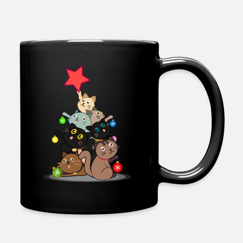 Noël chat chat idée cadeau cadeau - Mug uni - noir