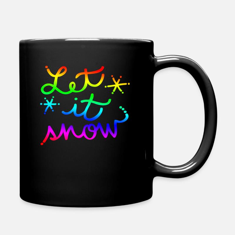 Let it snow snowfall gift idea winter - Full Colour Mug - black