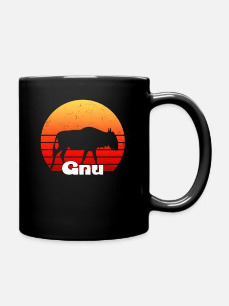 Wildebeest Gnu African Antelope Tshirt - Mug uni - noir