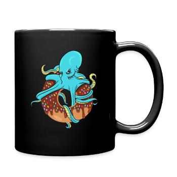 Essen Food Pizza Fastfood Octobus Donut Oktobus - Tasse einfarbig - Schwarz - Rechts