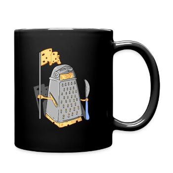 cheese warrior Käseritter Käse Cheese knight fight - Tasse einfarbig - Schwarz - Rechts