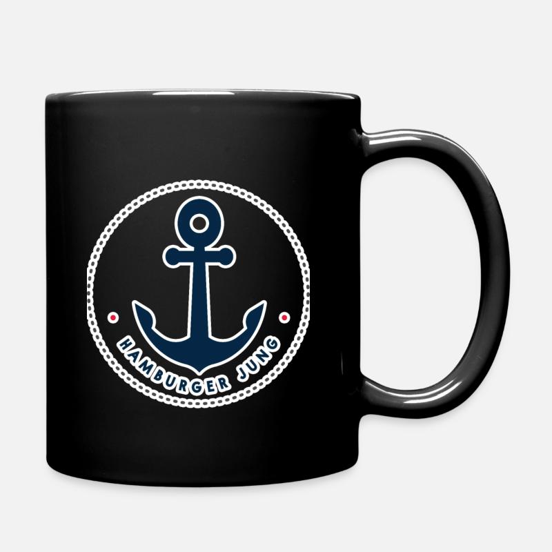 Hamburger Jung HH Hamburg Junge Spruch - Tasse einfarbig - Schwarz