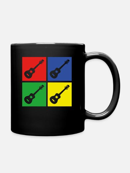 Ukulele - Full Colour Mug - black