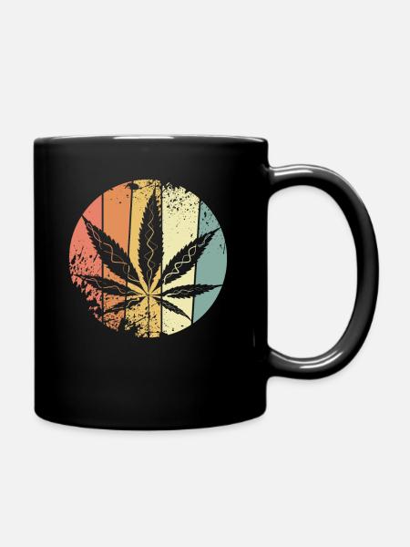 Hanf Cannabis - Tasse einfarbig - Schwarz