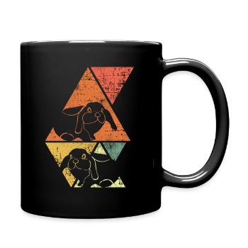 Hase Kaninchen - Tasse einfarbig - Schwarz - Rechts