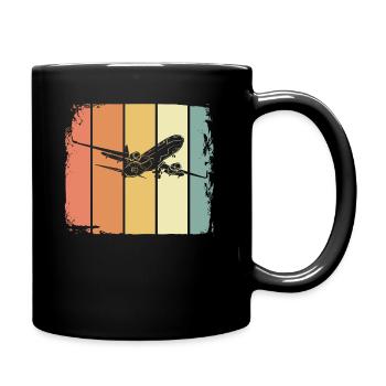 Flugzeug - Tasse einfarbig - Schwarz - Rechts