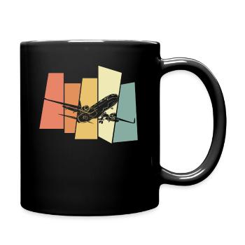 Avion pilote - Mug uni - noir - Droite