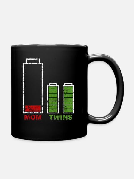 Zwillinge Mama - Tasse einfarbig - Schwarz