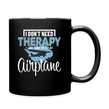 Airplane - Full Colour Mug - black - Right
