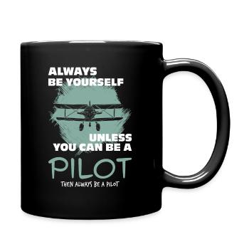 Pilot - Tasse einfarbig - Schwarz - Rechts