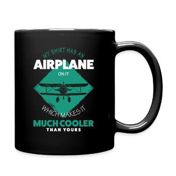 Flugzeug - Tasse einfarbig - Schwarz - Rechts