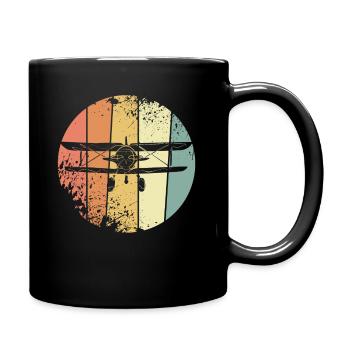Retro Airplane - Full Colour Mug - black - Right
