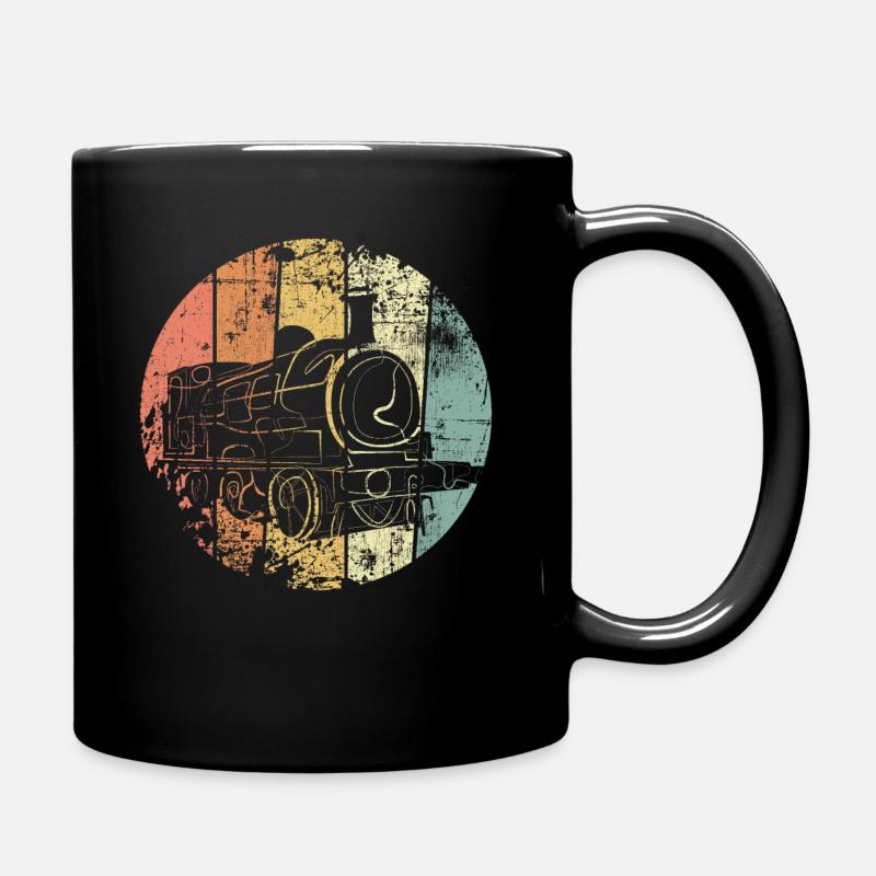 Züge Eisenbahn - Tasse einfarbig - Schwarz