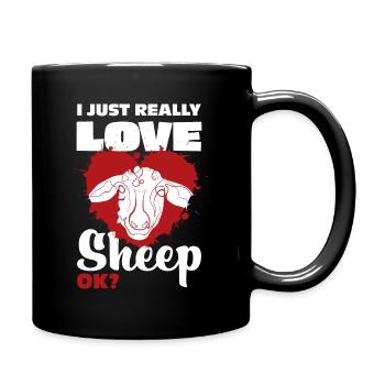 Moutons paysans - Mug uni - noir - Droite