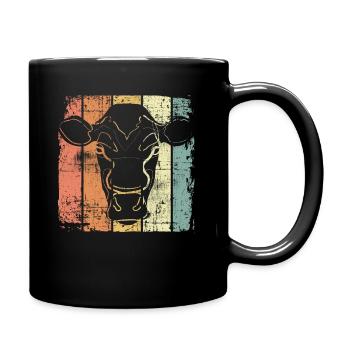 Kuh Bauernhof - Tasse einfarbig - Schwarz - Rechts