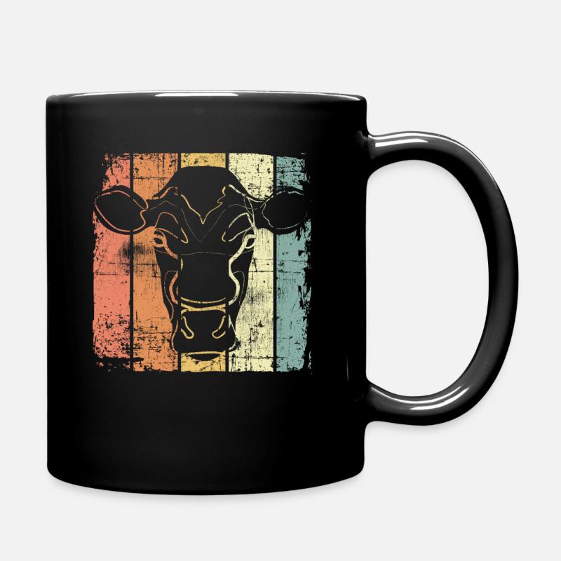 Kuh Bauernhof - Tasse einfarbig - Schwarz