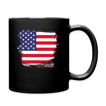 America USA Flag - Full Colour Mug - black - Right