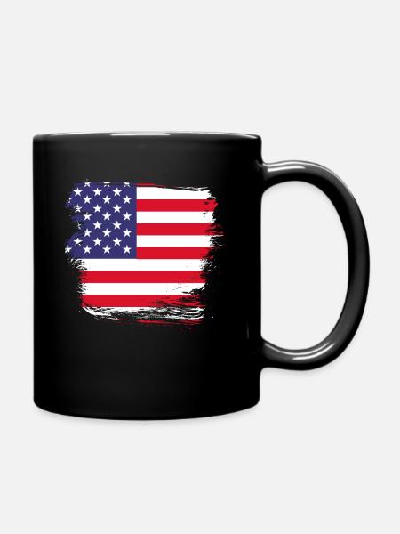 Amerika USA Flagge - Tasse einfarbig - Schwarz
