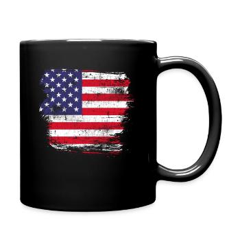 USA Amerika Flagge - Tasse einfarbig - Schwarz - Rechts
