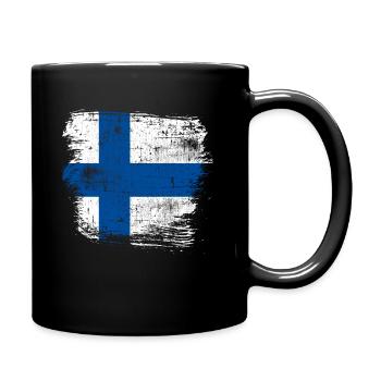 Finland Flag - Full Colour Mug - black - Right