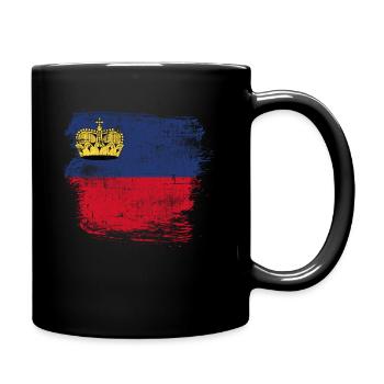 Lichtenstein Flagge - Tasse einfarbig - Schwarz - Rechts