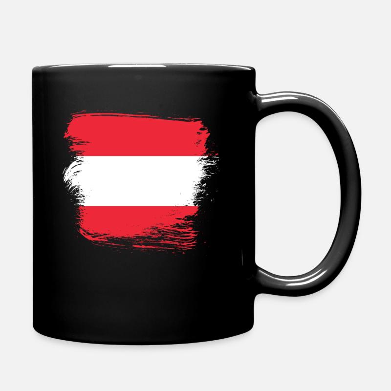 Österreich Flagge - Tasse einfarbig - Schwarz