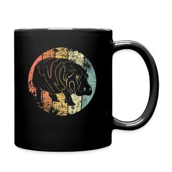 Nilpferd - Tasse einfarbig - Schwarz - Rechts