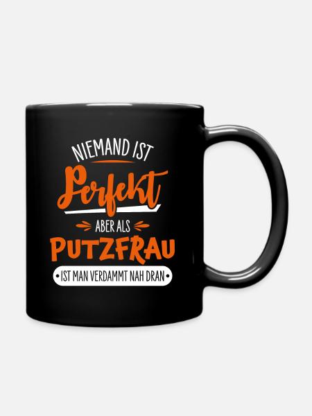 Putzfrau - Tasse einfarbig - Schwarz