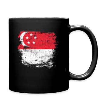 Singapur - Tasse einfarbig - Schwarz - Rechts