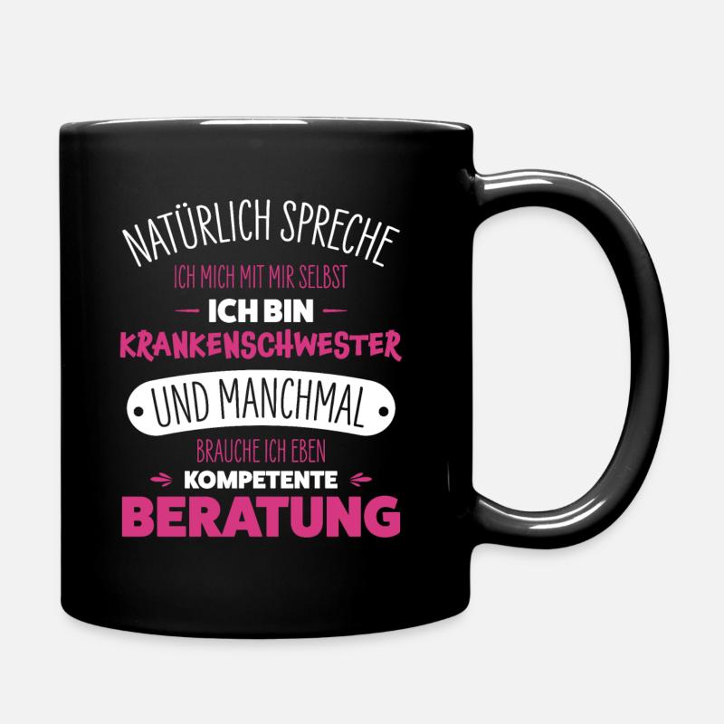Krankenschwester - Tasse einfarbig - Schwarz
