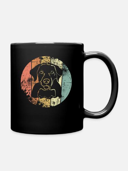 Labrador Hund retro - Tasse einfarbig - Schwarz