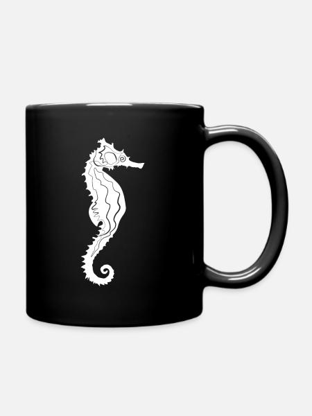 Seepferdchen Seepferd - Tasse einfarbig - Schwarz