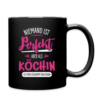 Köchin - Tasse einfarbig - Schwarz - Rechts
