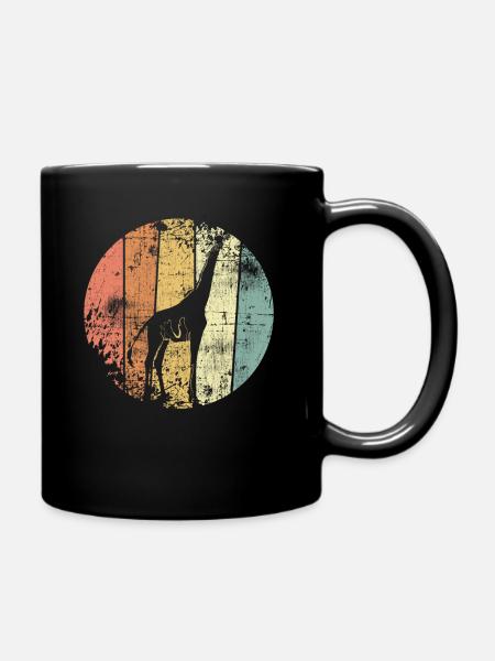Giraffe retro - Full Colour Mug - black