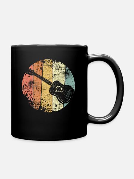 Retro Ukulele - Full Colour Mug - black