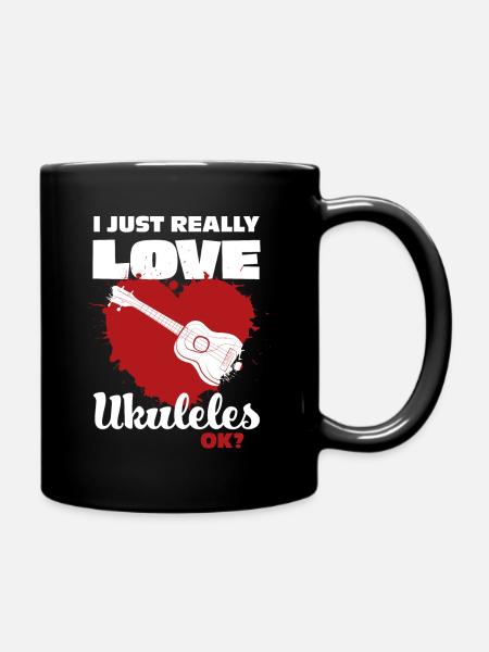 Ukulele - Full Colour Mug - black