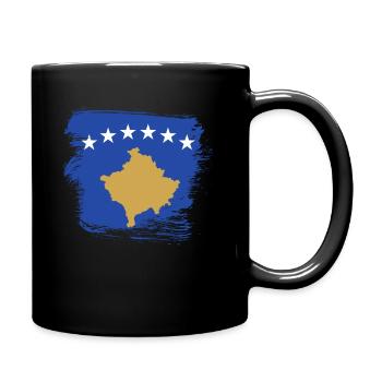 Kosovo Flagge - Tasse einfarbig - Schwarz - Rechts