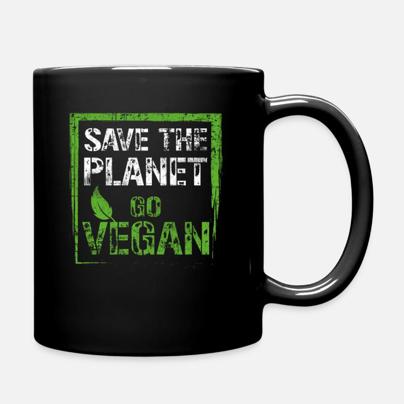 Vegan Umweltschutz - Tasse einfarbig - Schwarz